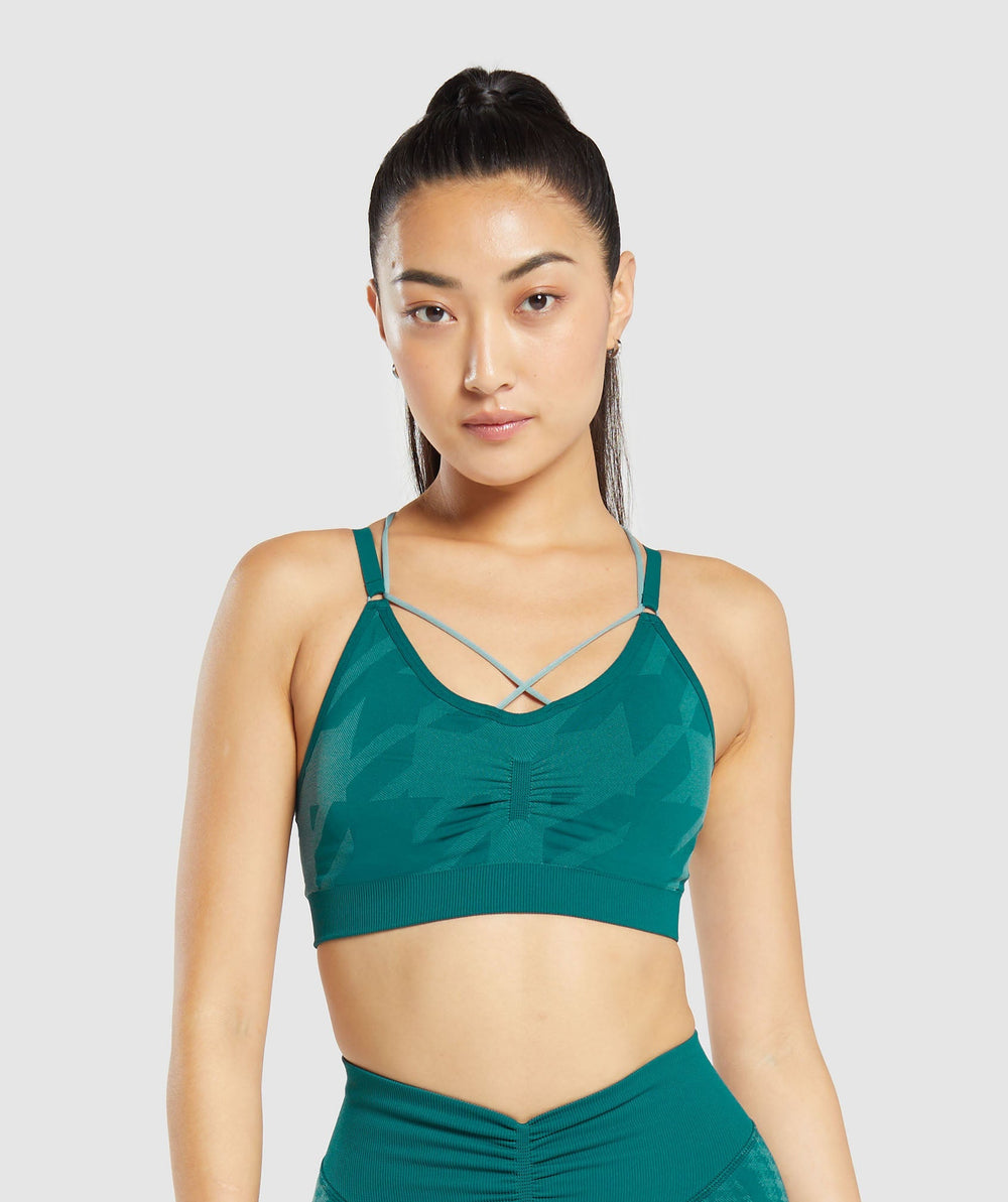 Apex Limit Seamless Ruched Sports Bra Deep Teal/Duck Egg Blue