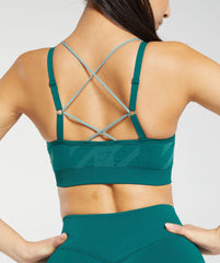 Apex Limit Seamless Ruched Sports Bra Deep Teal/Duck Egg Blue