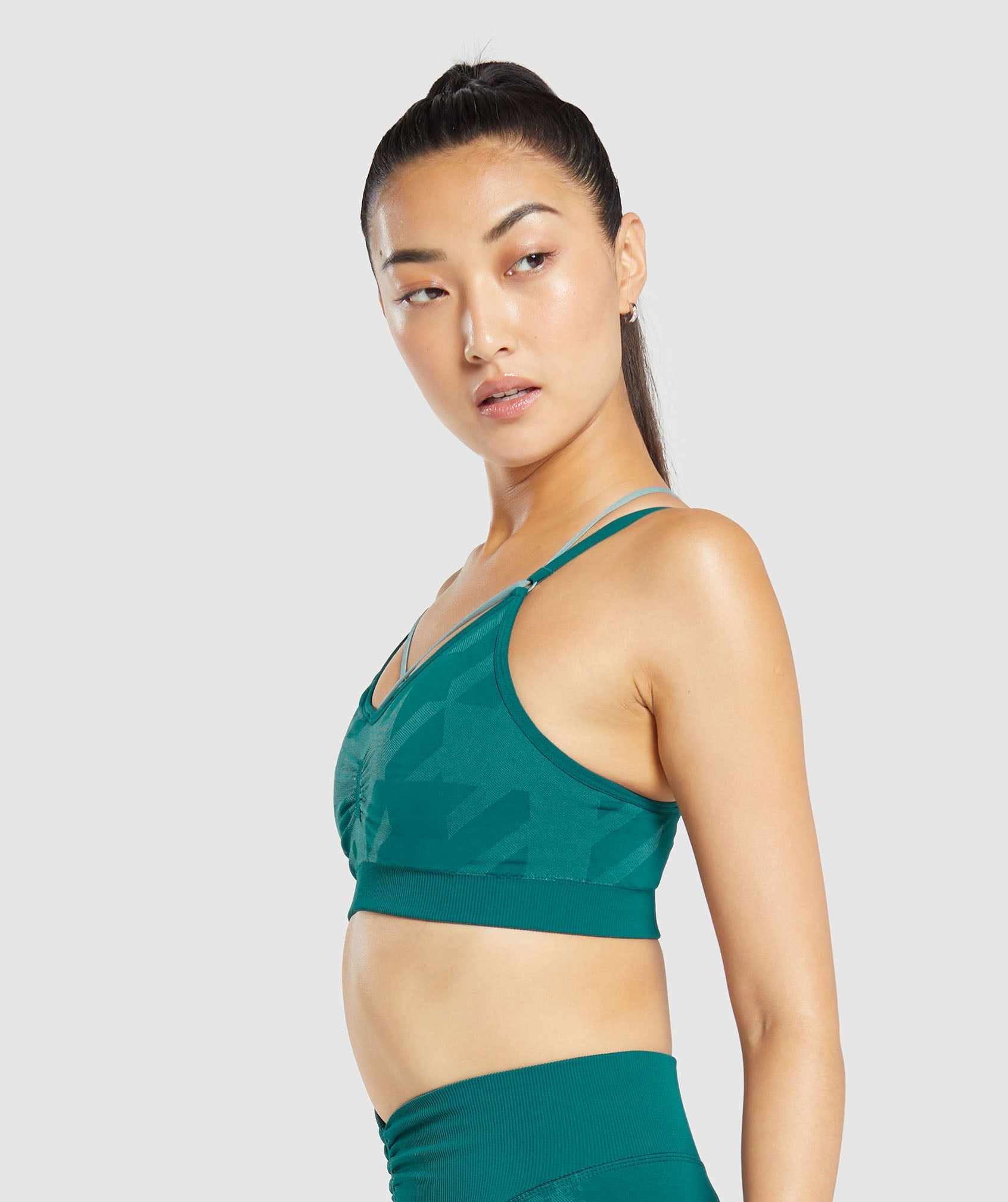 Apex Limit Seamless Ruched Sports Bra Deep Teal/Duck Egg Blue