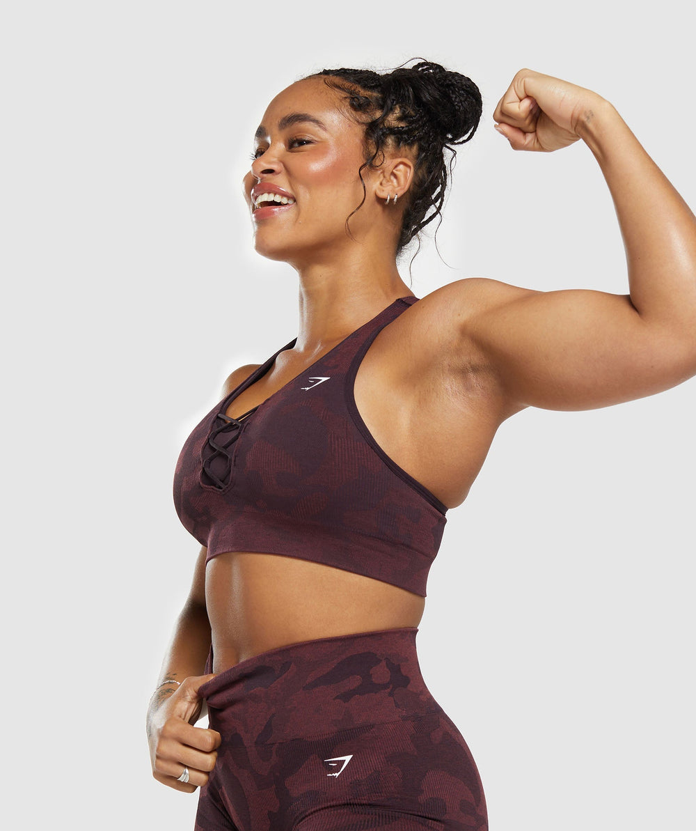 Adapt Camo Seamless Sports Bra Plum Brown/Burgundy Brown