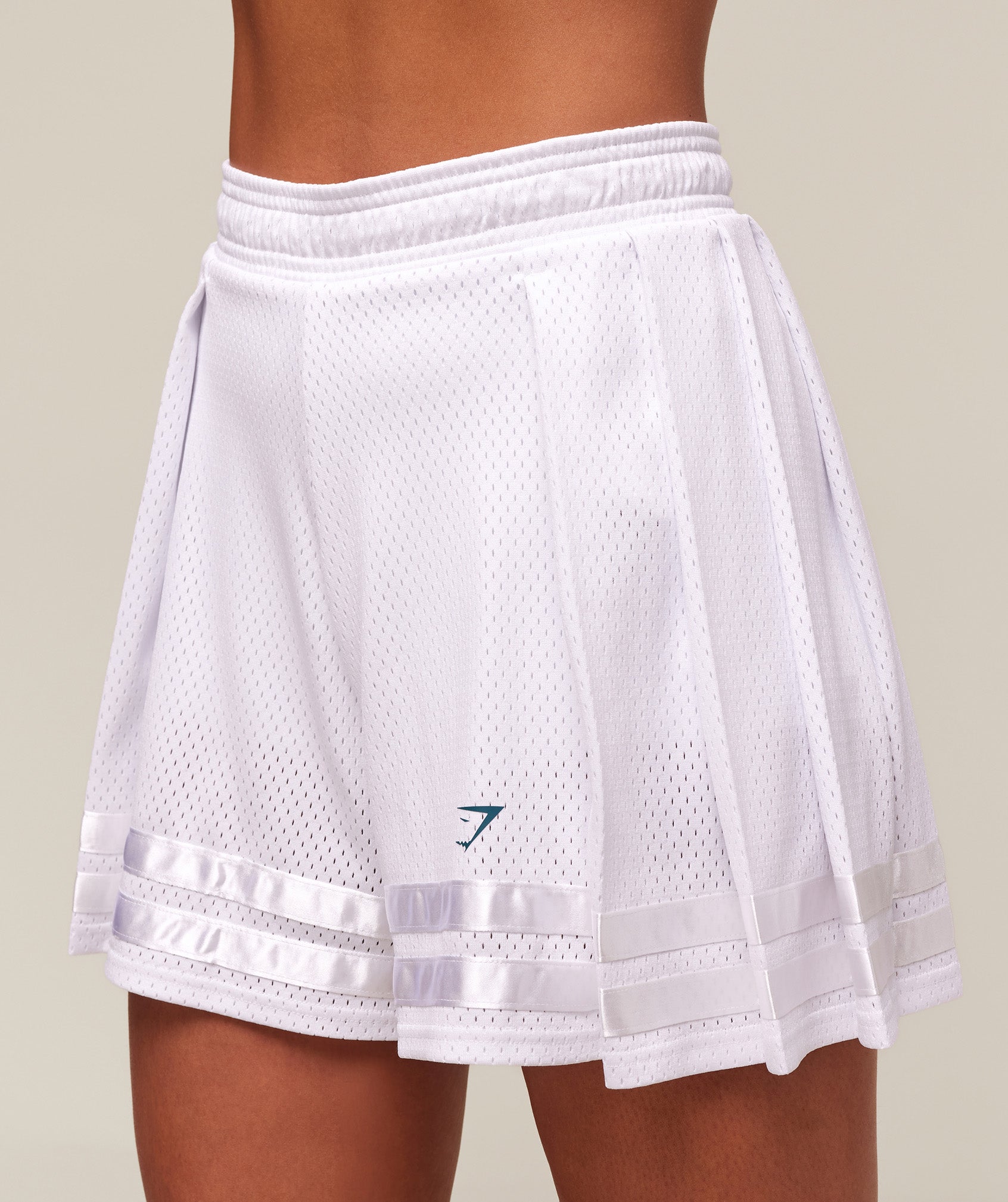 Mesh Pleated Shorts White