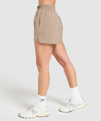 Pintuck Shorts Lifestyle Brown