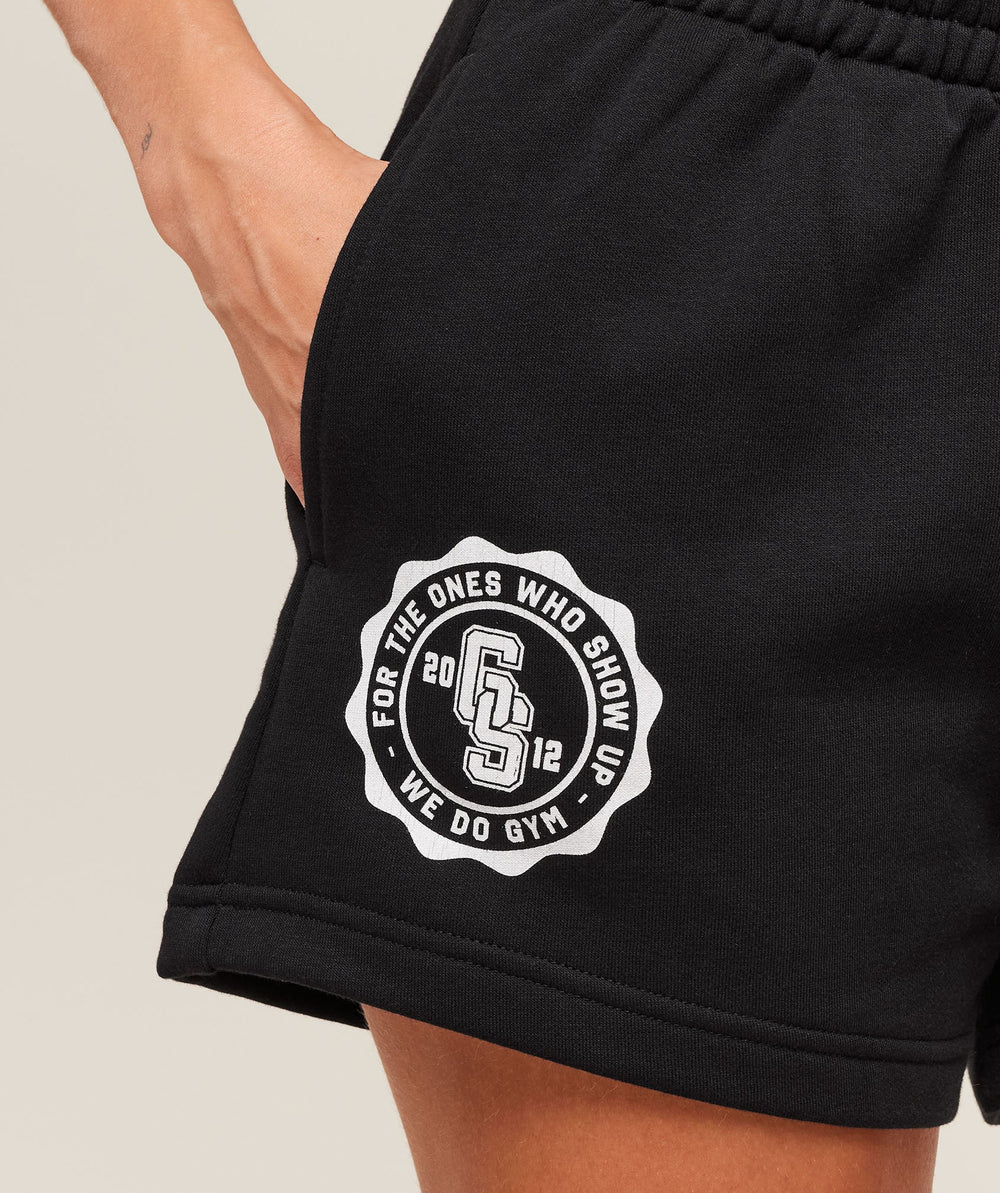 Collegiate Graphic Fleece Shorts Black