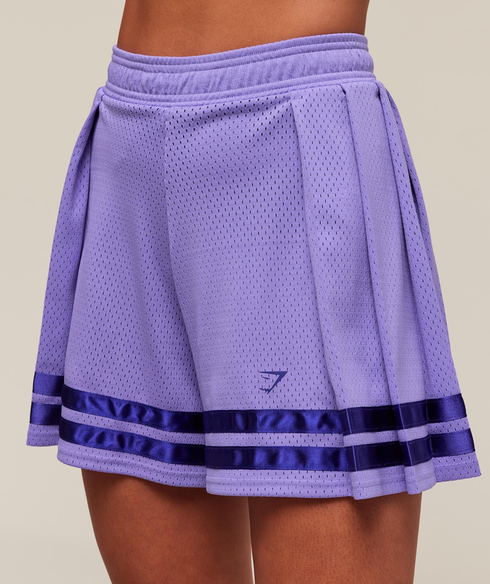 Mesh Pleated Shorts Record Purple