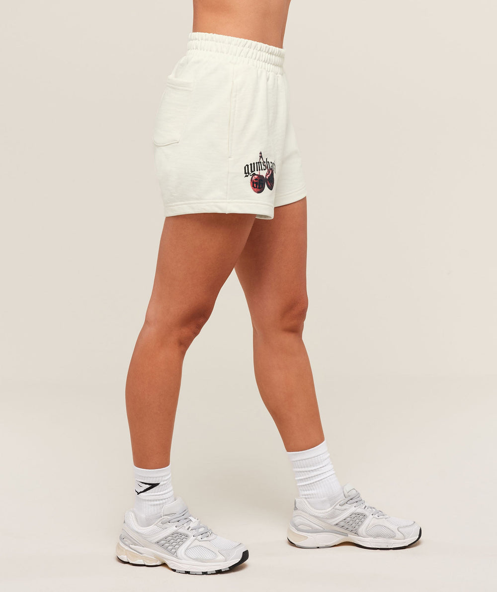 Cherry Graphic Short Soft White