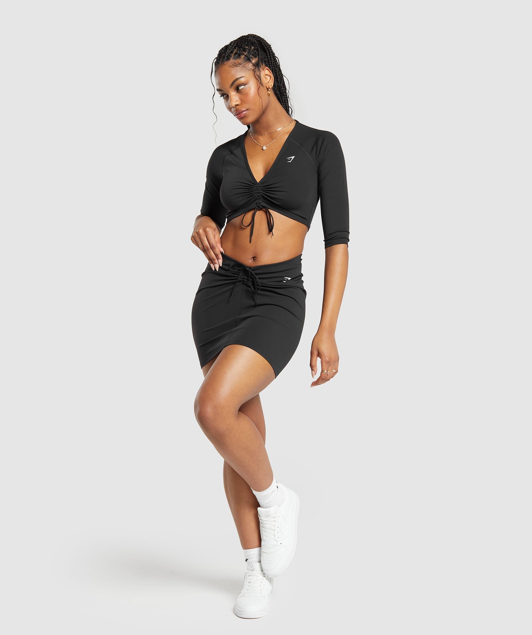 Ruche Skirt Black