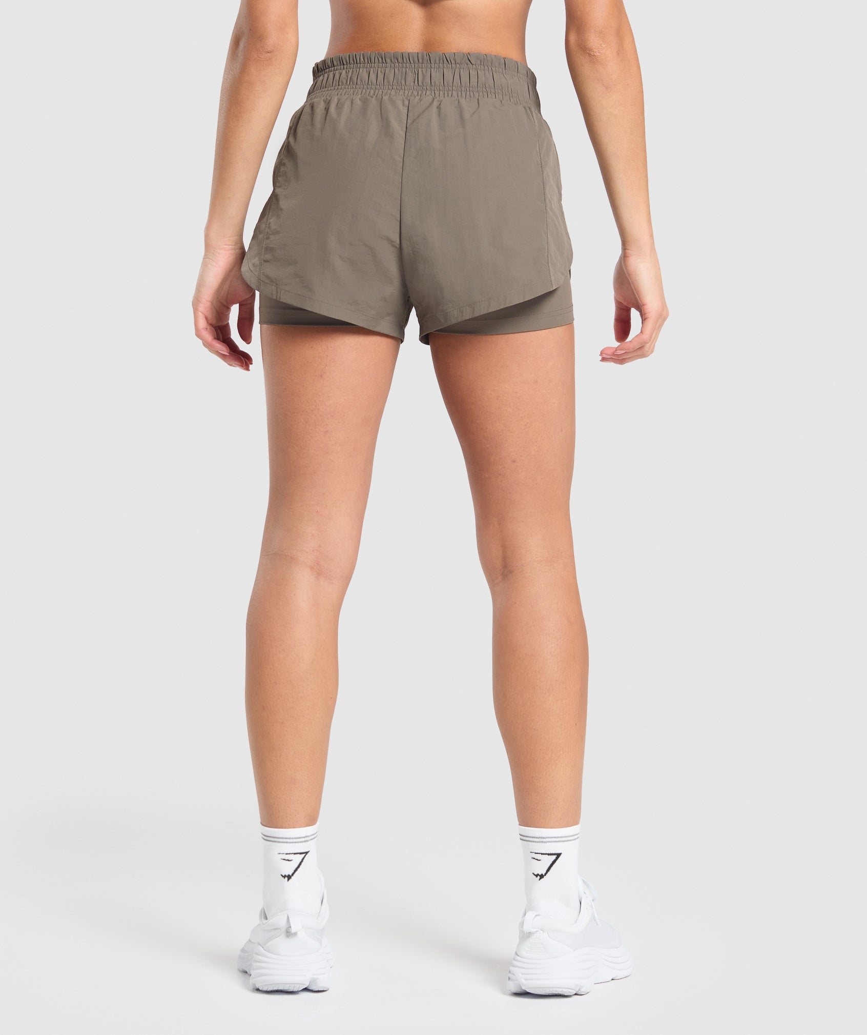 Running 2 in 1 Woven Shorts Camo Brown