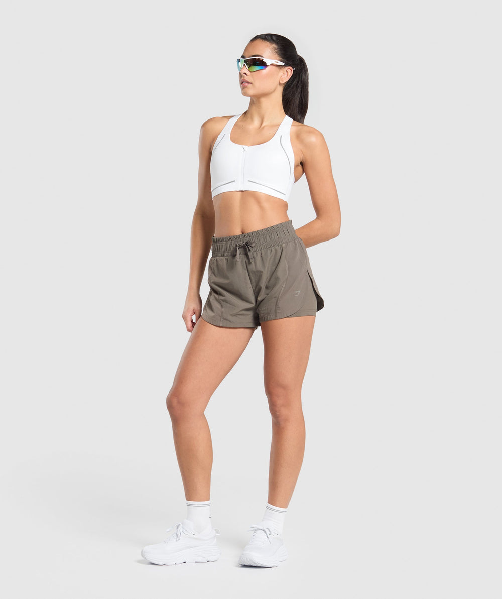 Running 2 in 1 Woven Shorts Camo Brown