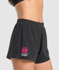Your Plate or Mine Cotton Shorts Black