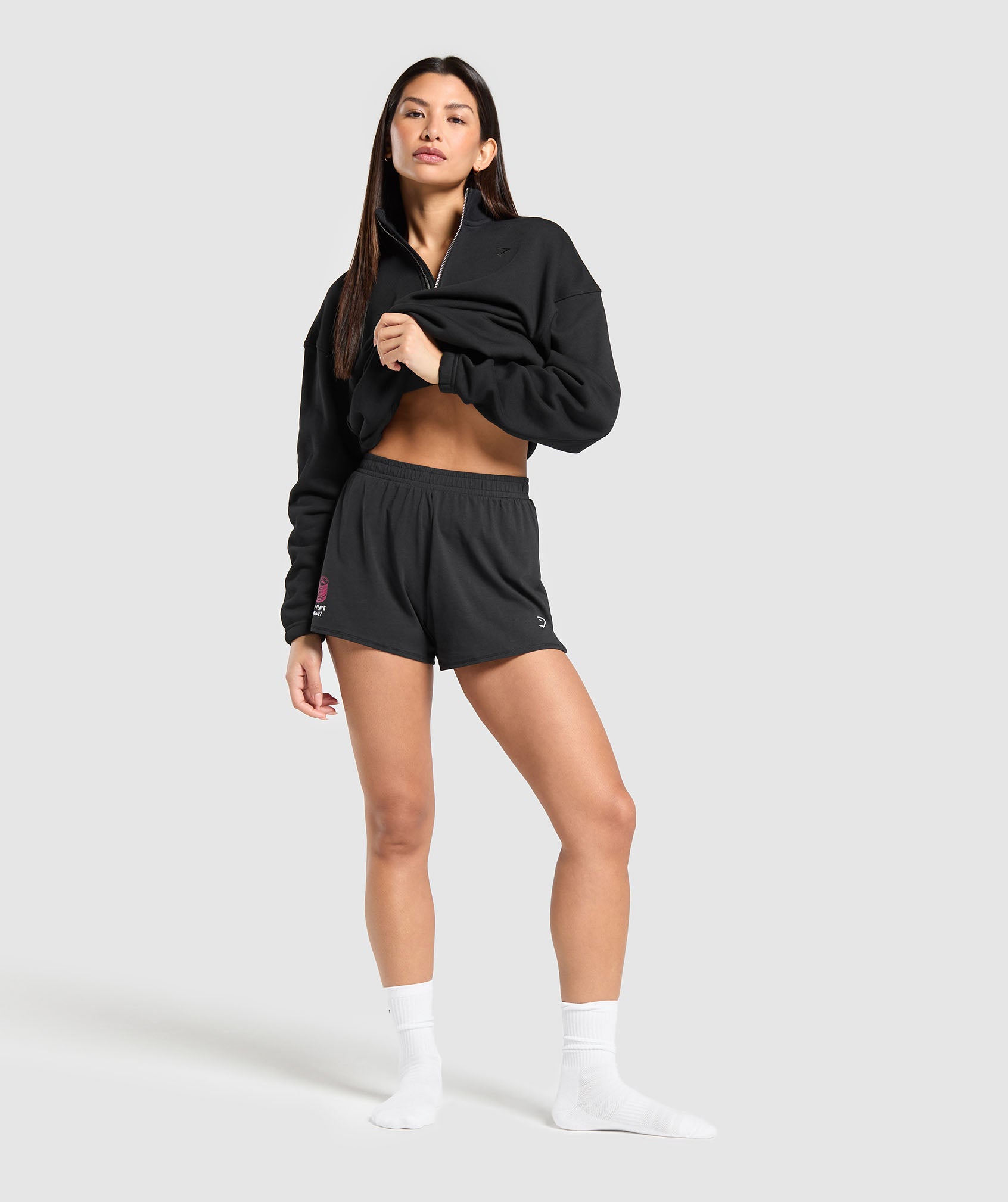 Your Plate or Mine Cotton Shorts Black