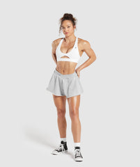 Lifting Crossover Cotton Shorts Light Grey Marl