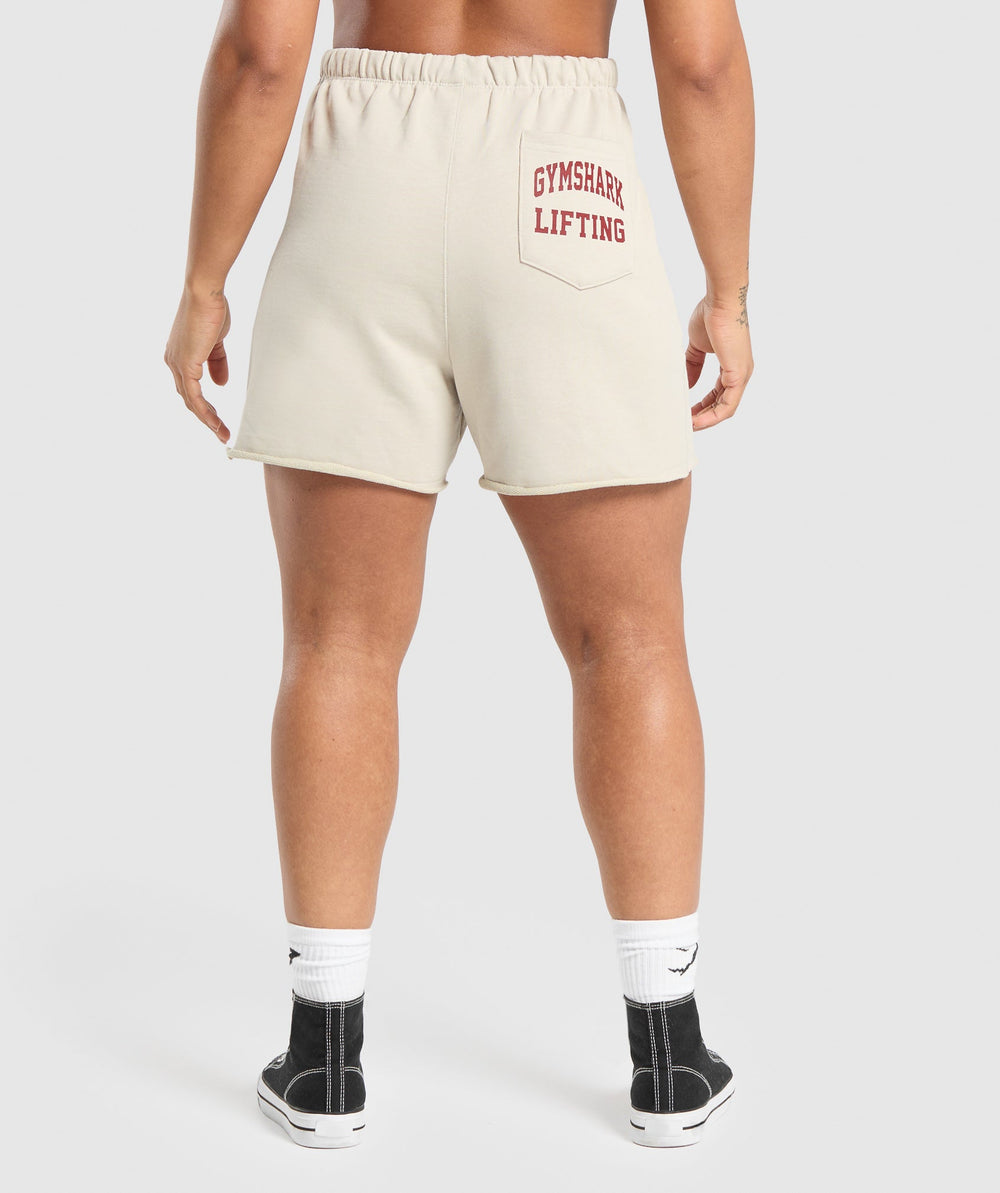 Lifting Graphic Shorts Pebble Grey