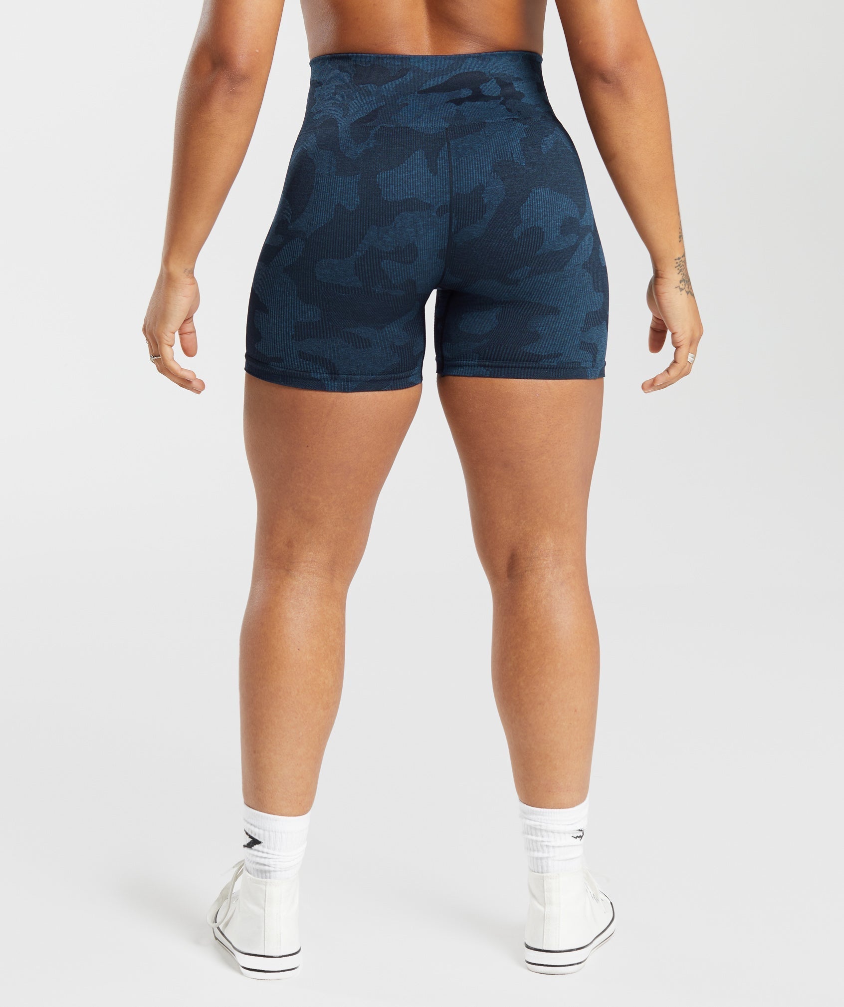 Adapt Camo Seamless Ribbed Shorts Midnight Blue/Ash Blue