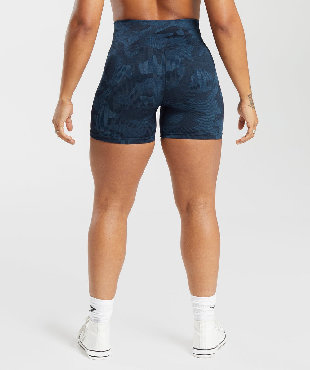 Adapt Camo Seamless Ribbed Shorts Midnight Blue/Ash Blue