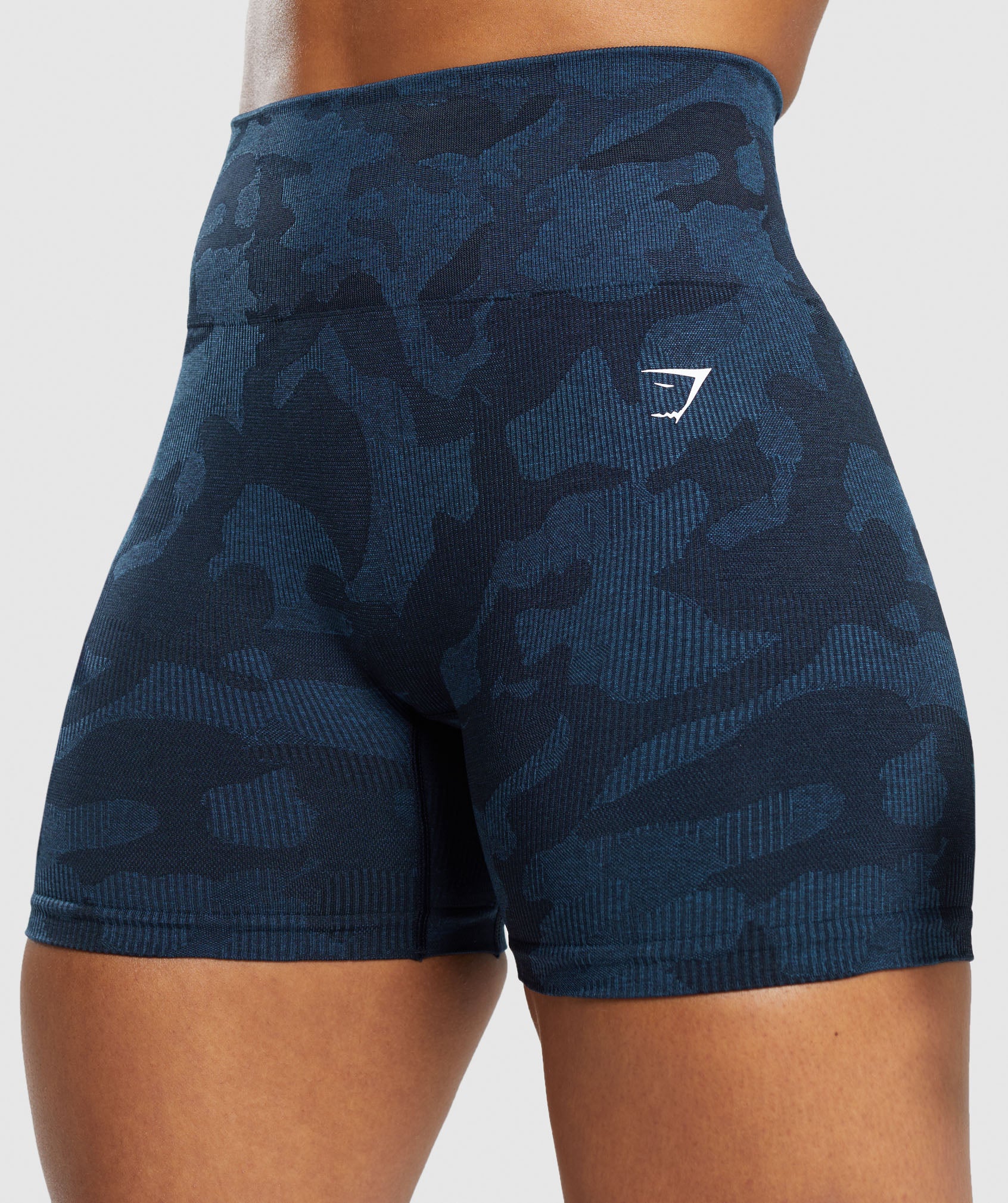 Adapt Camo Seamless Ribbed Shorts Midnight Blue/Ash Blue