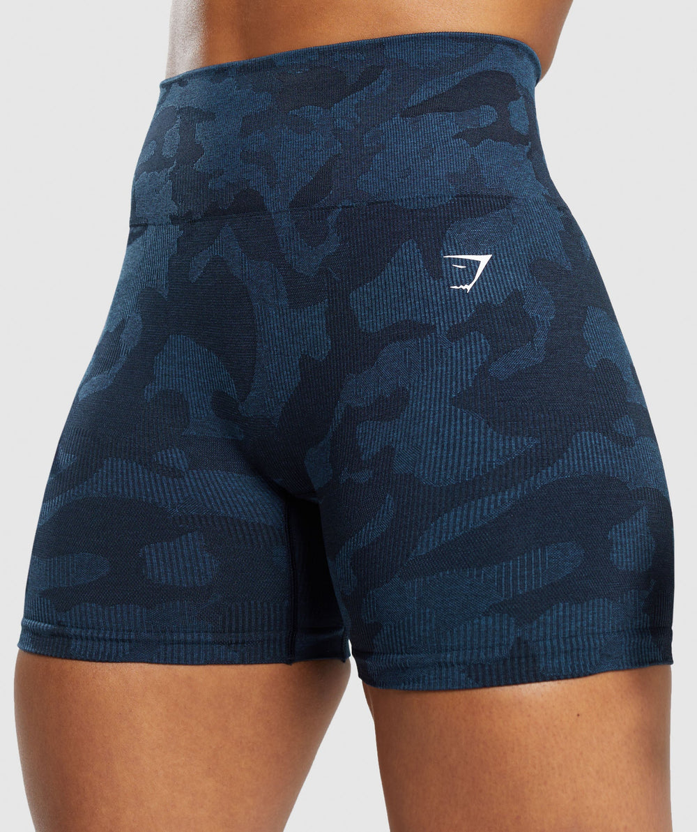 Adapt Camo Seamless Ribbed Shorts Midnight Blue/Ash Blue