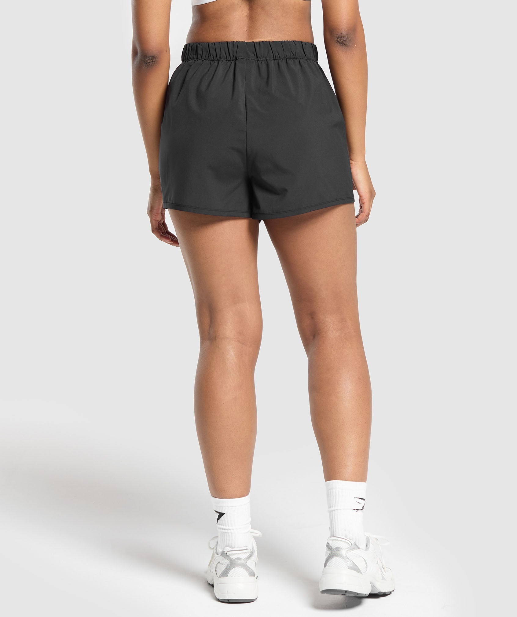 Scallop Hem Shaped Shorts Black