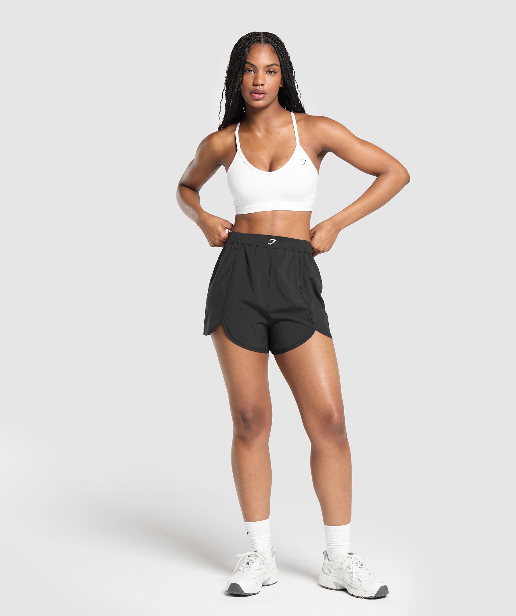 Scallop Hem Shaped Shorts Black