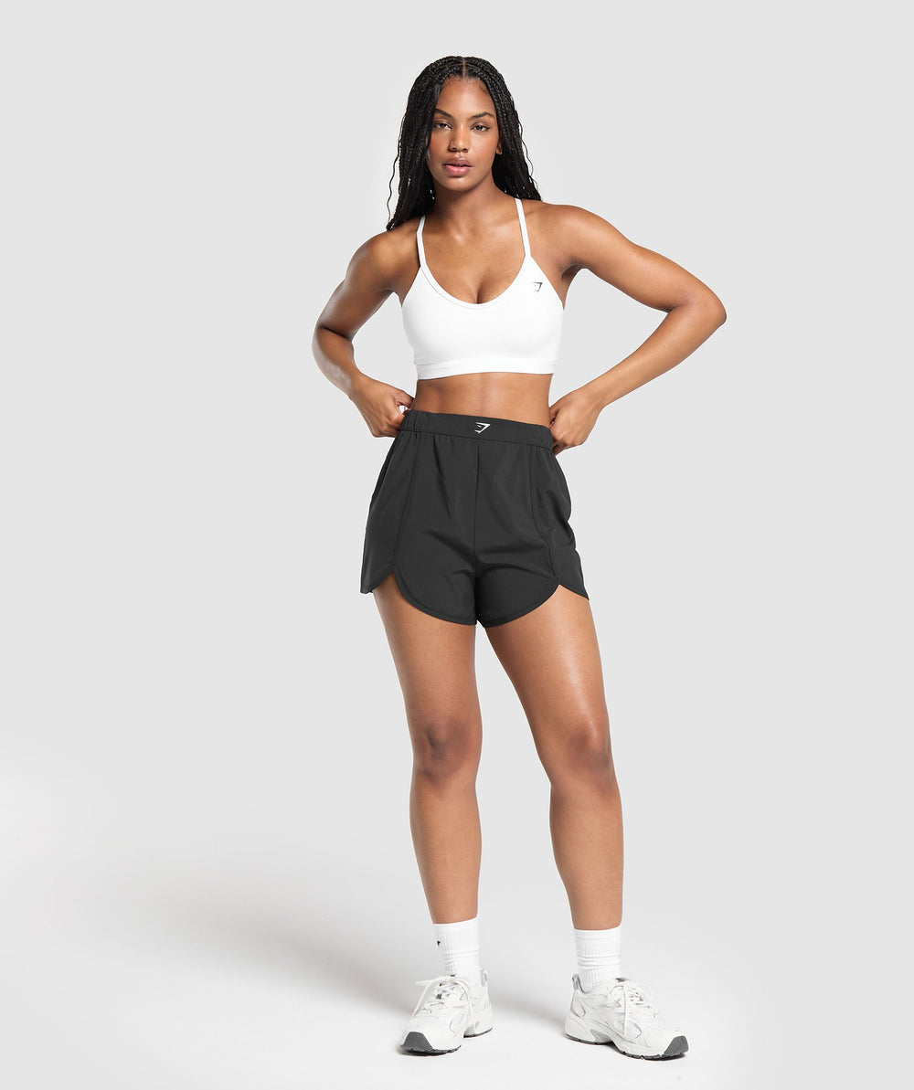 Scallop Hem Shaped Shorts Black