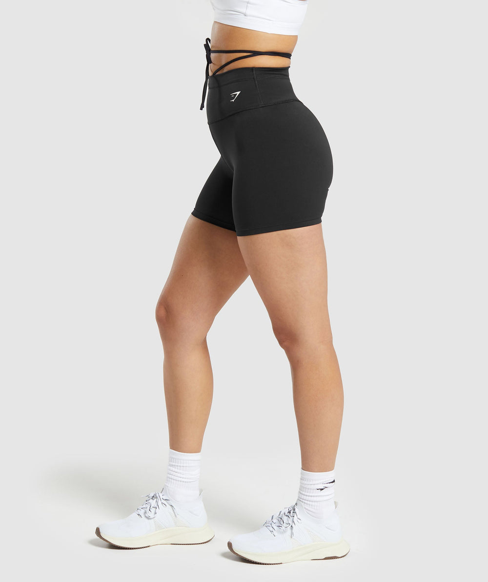 Ribbon Tie Waisted Shorts Black