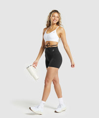Ribbon Tie Waisted Shorts Black