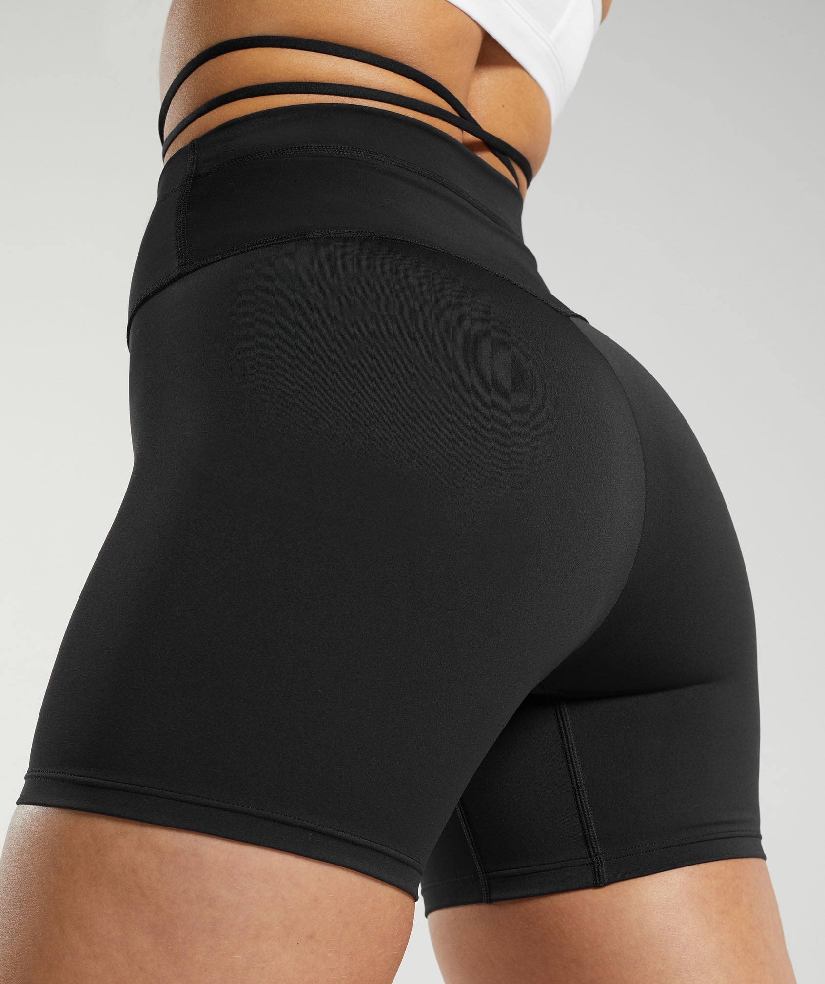 Ribbon Tie Waisted Shorts Black