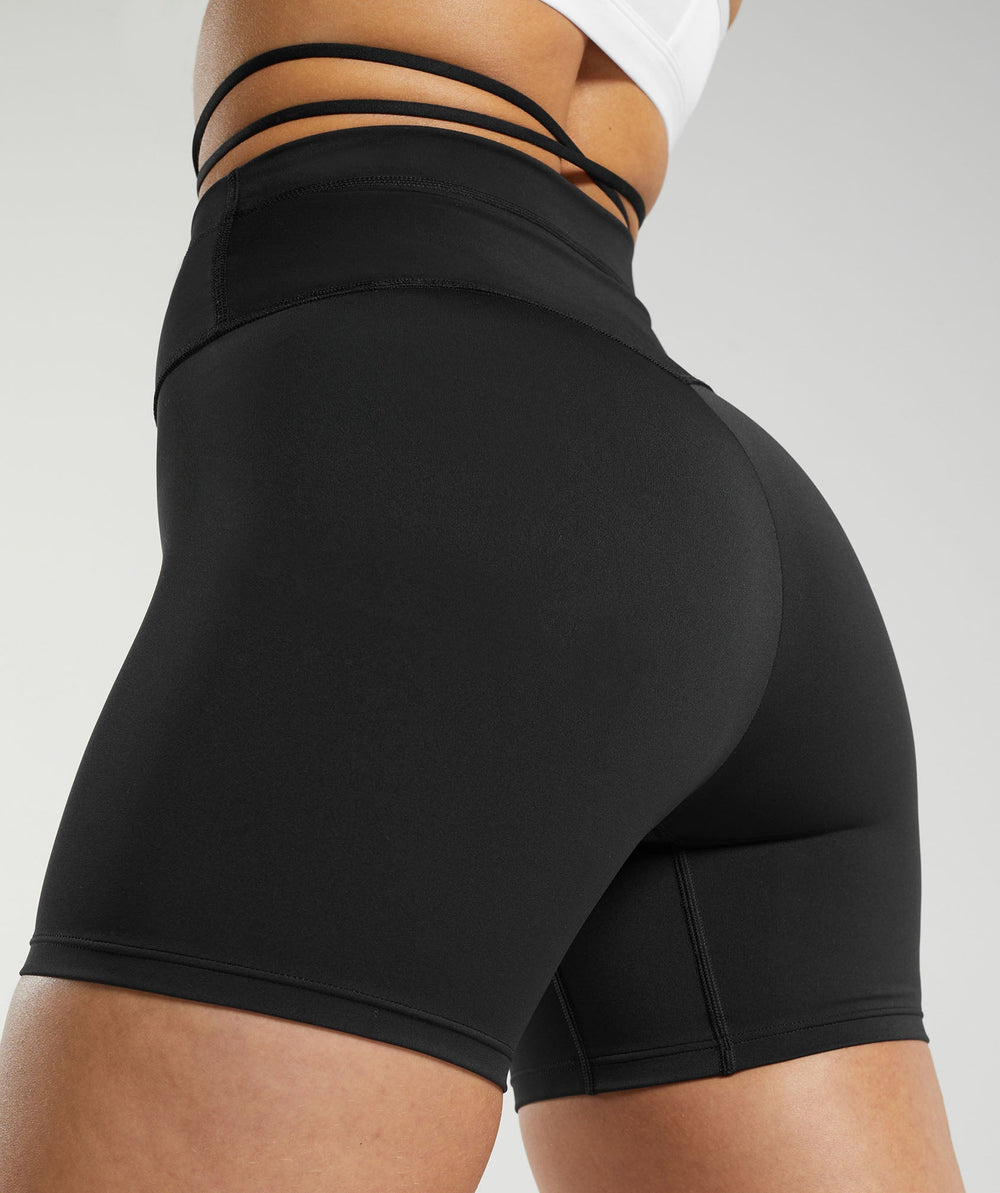 Ribbon Tie Waisted Shorts Black