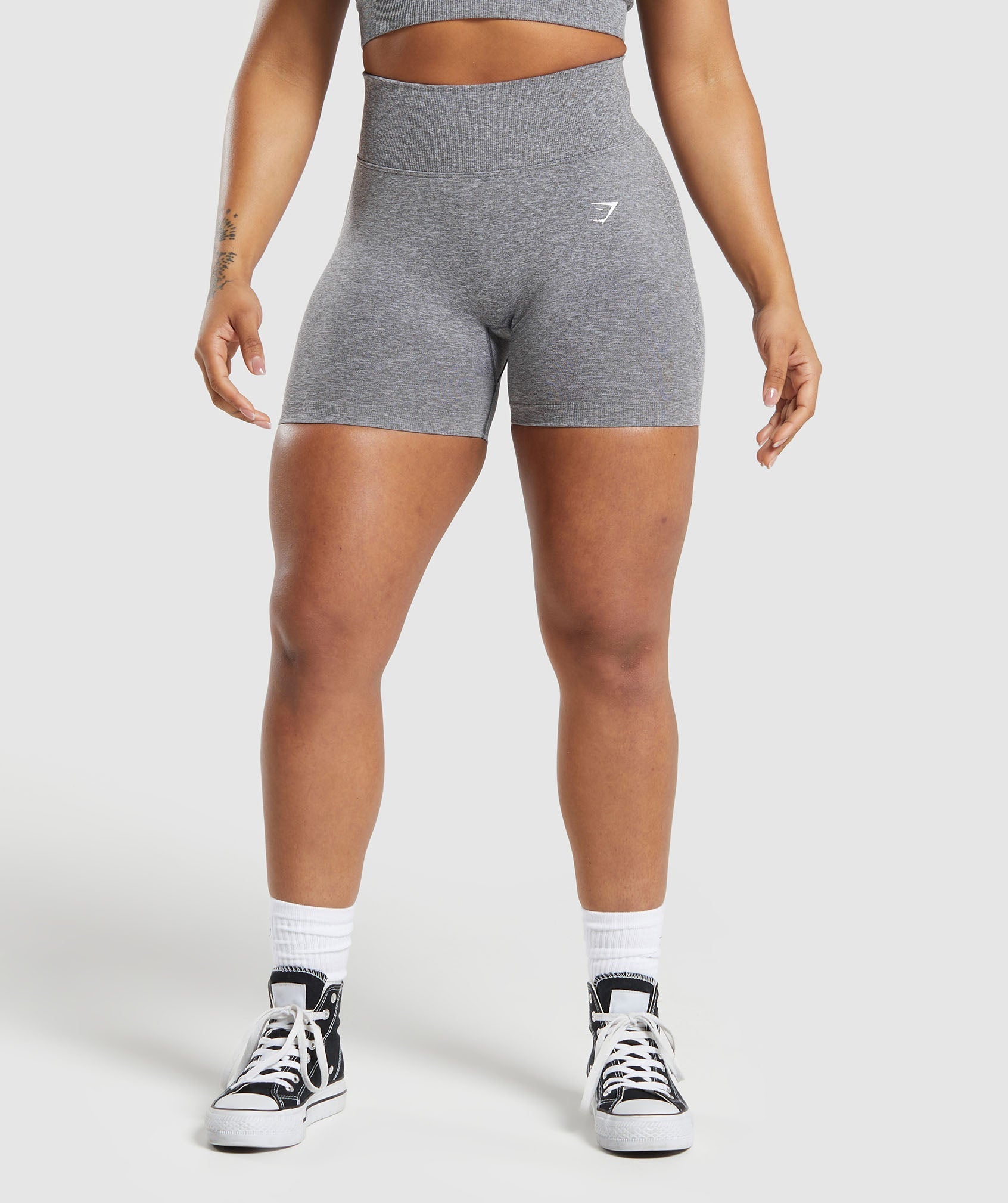 Lift Seamless Shorts Brushed Grey/White Marl