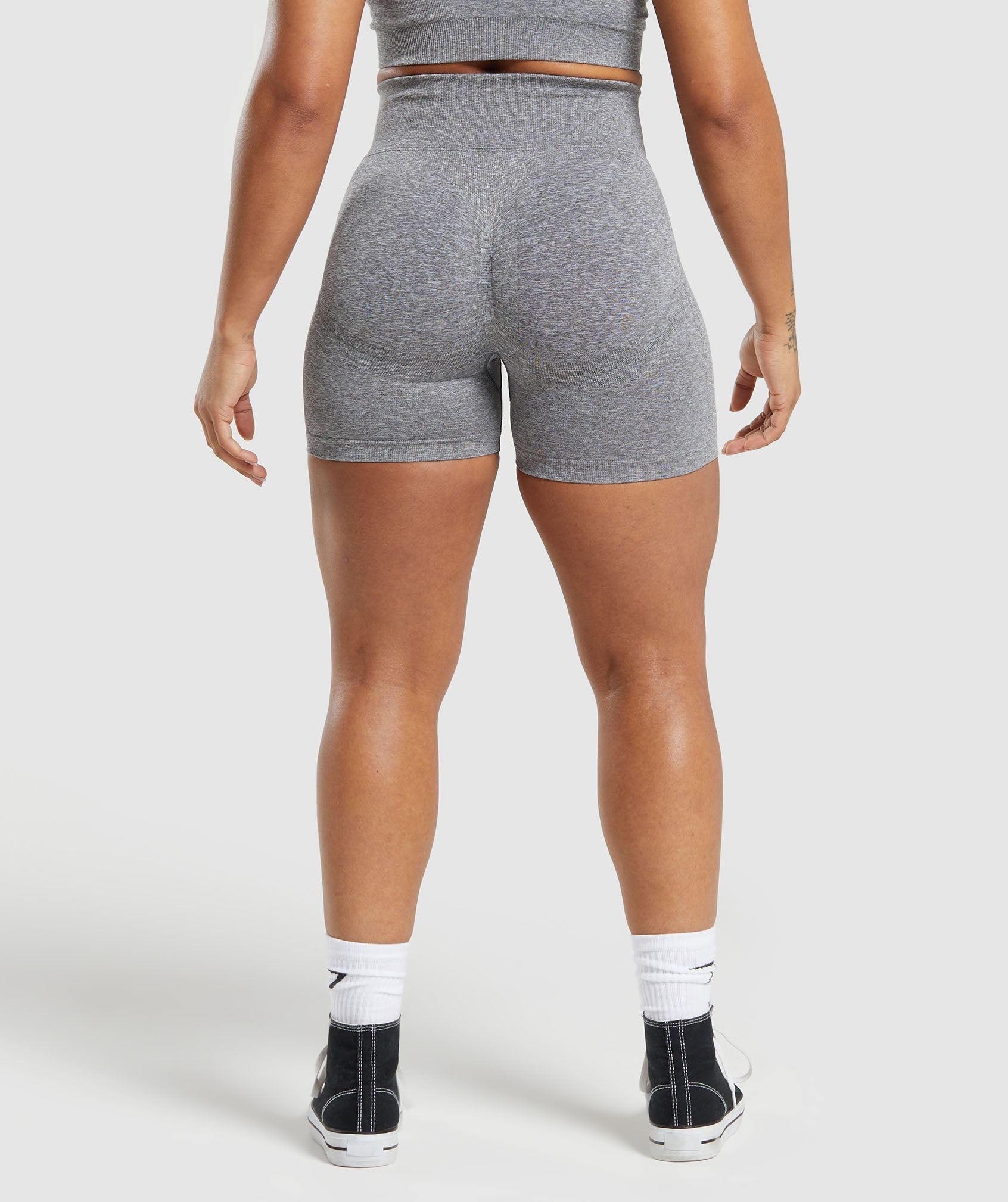 Lift Seamless Shorts Brushed Grey/White Marl