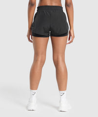 Running 2 in 1 Woven Shorts Black