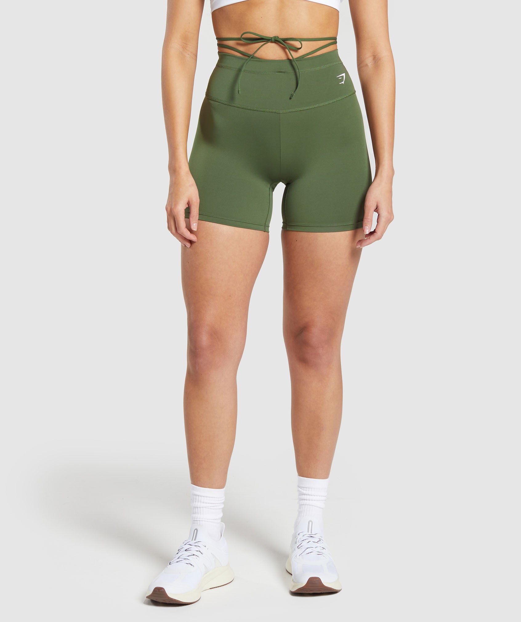 Ribbon Tie Waisted Short Core Olive
