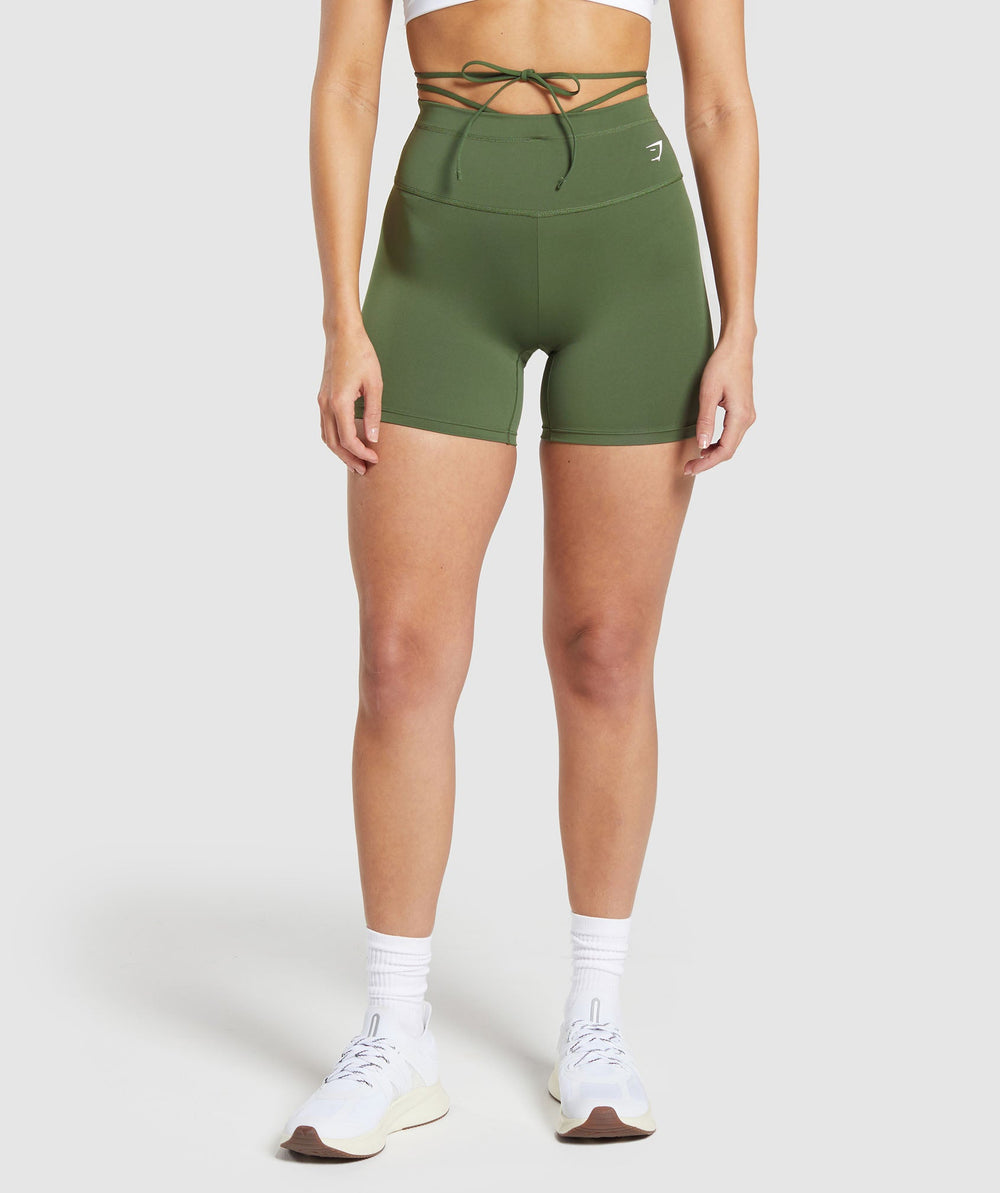 Ribbon Tie Waisted Short Core Olive