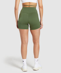 Ribbon Tie Waisted Short Core Olive