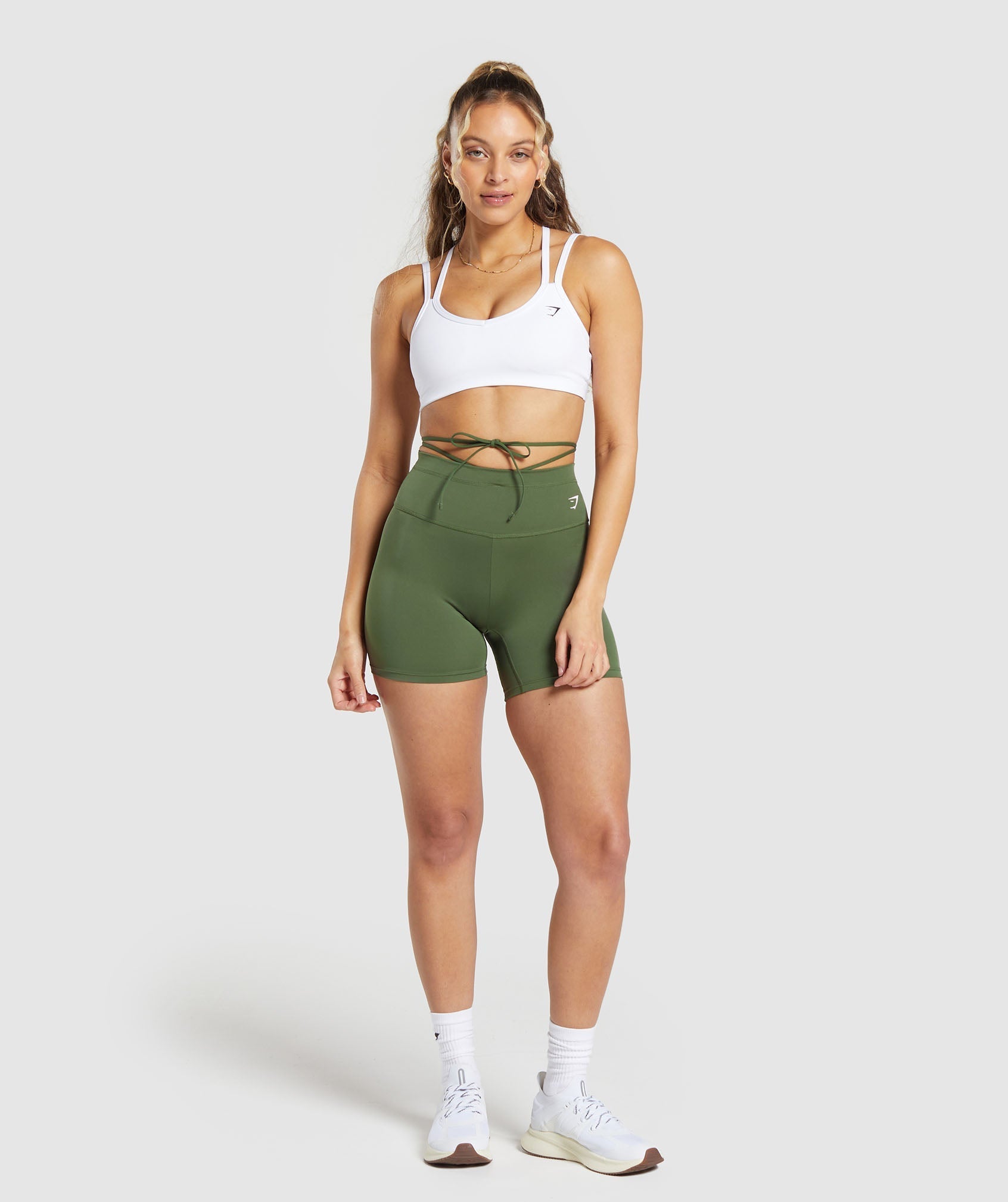 Ribbon Tie Waisted Short Core Olive