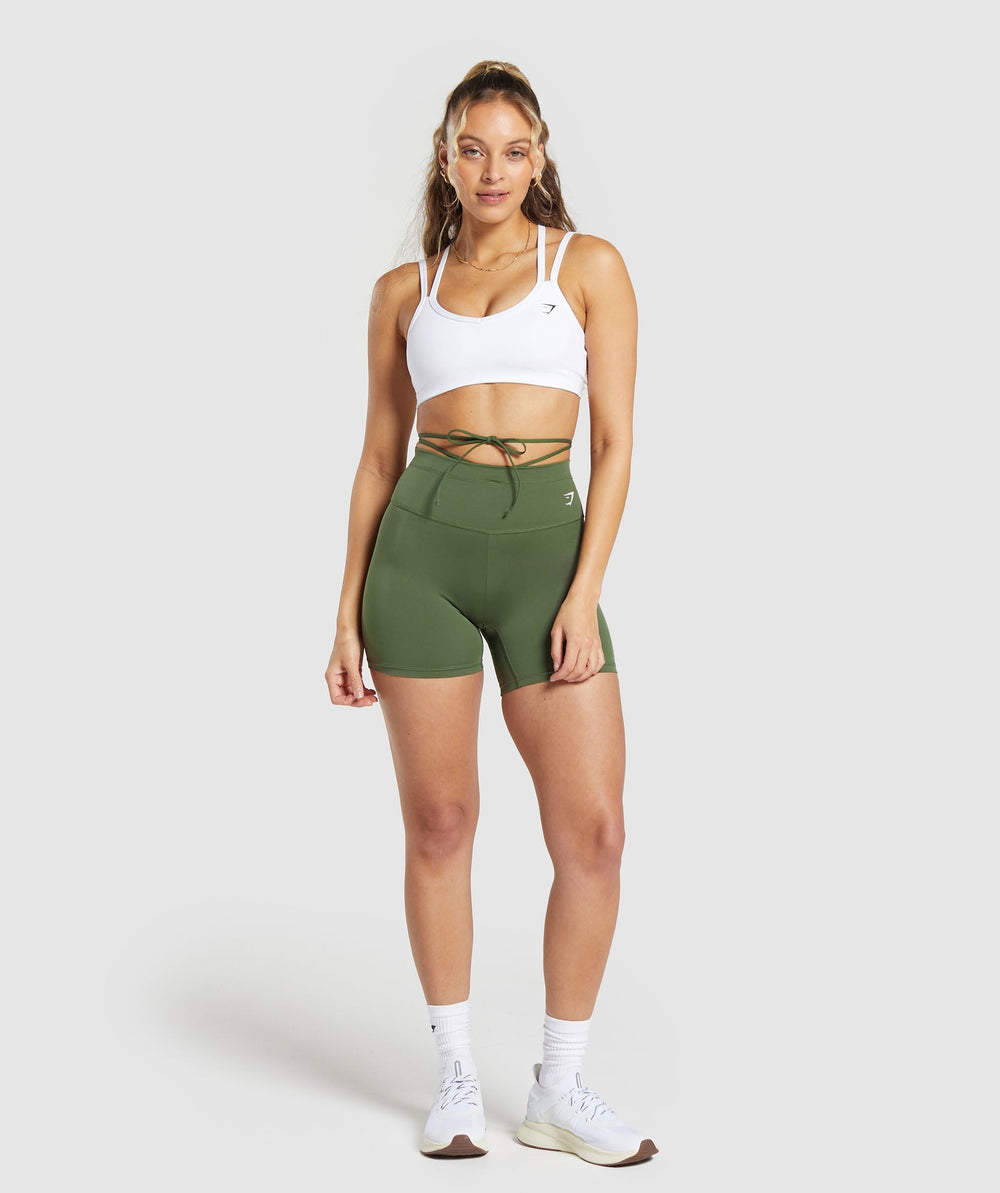 Ribbon Tie Waisted Short Core Olive