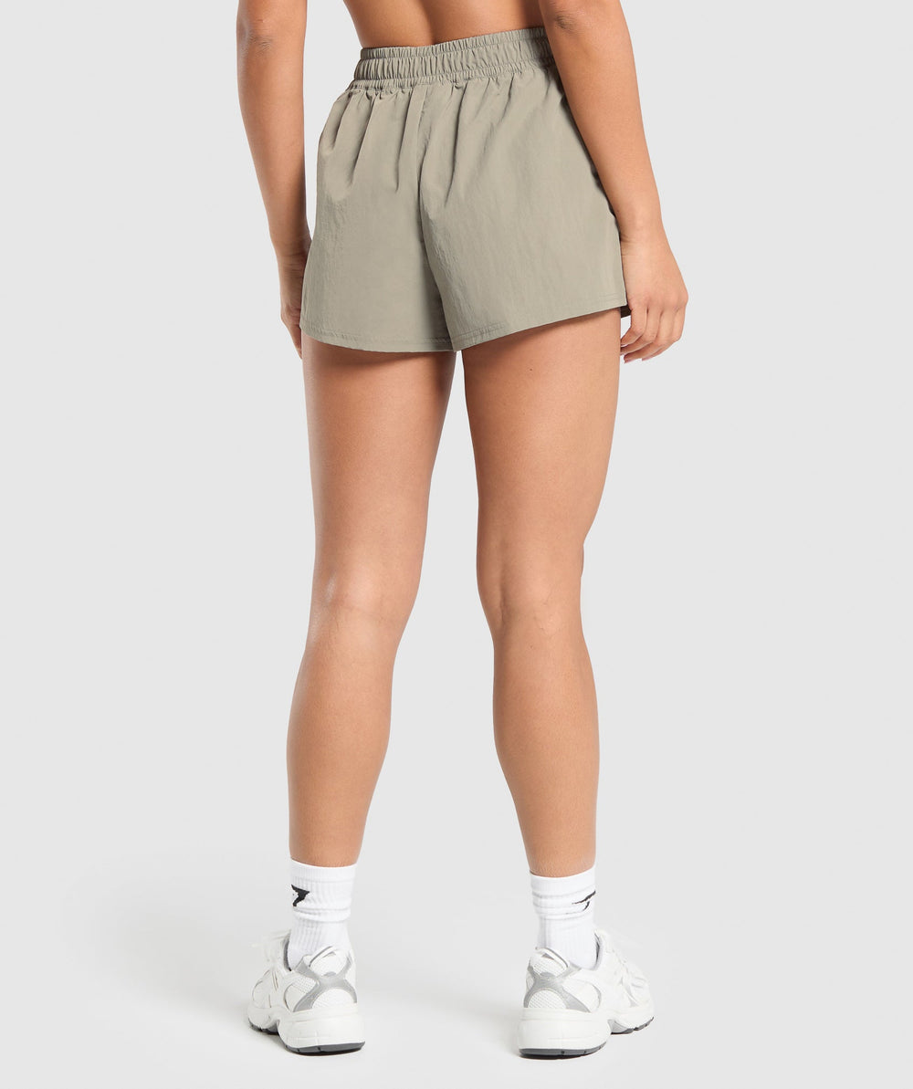Buckle Waisted Shorts Linen Brown