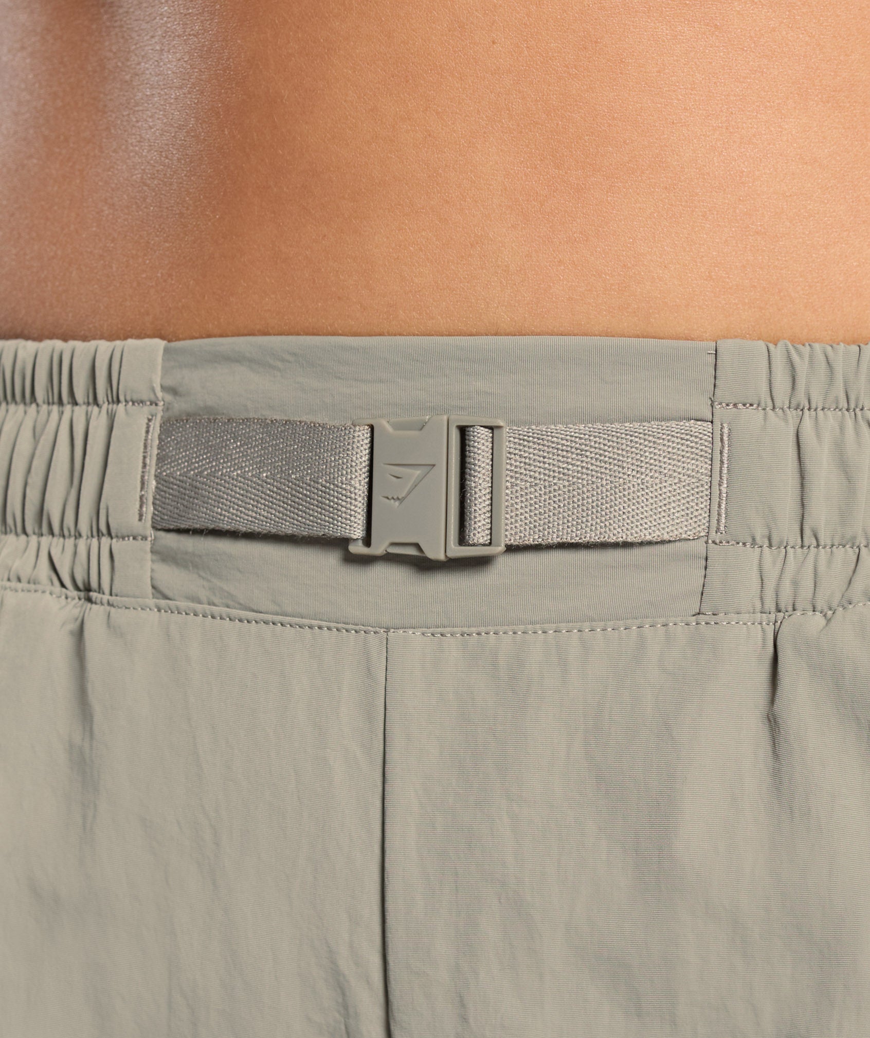 Buckle Waisted Shorts Linen Brown