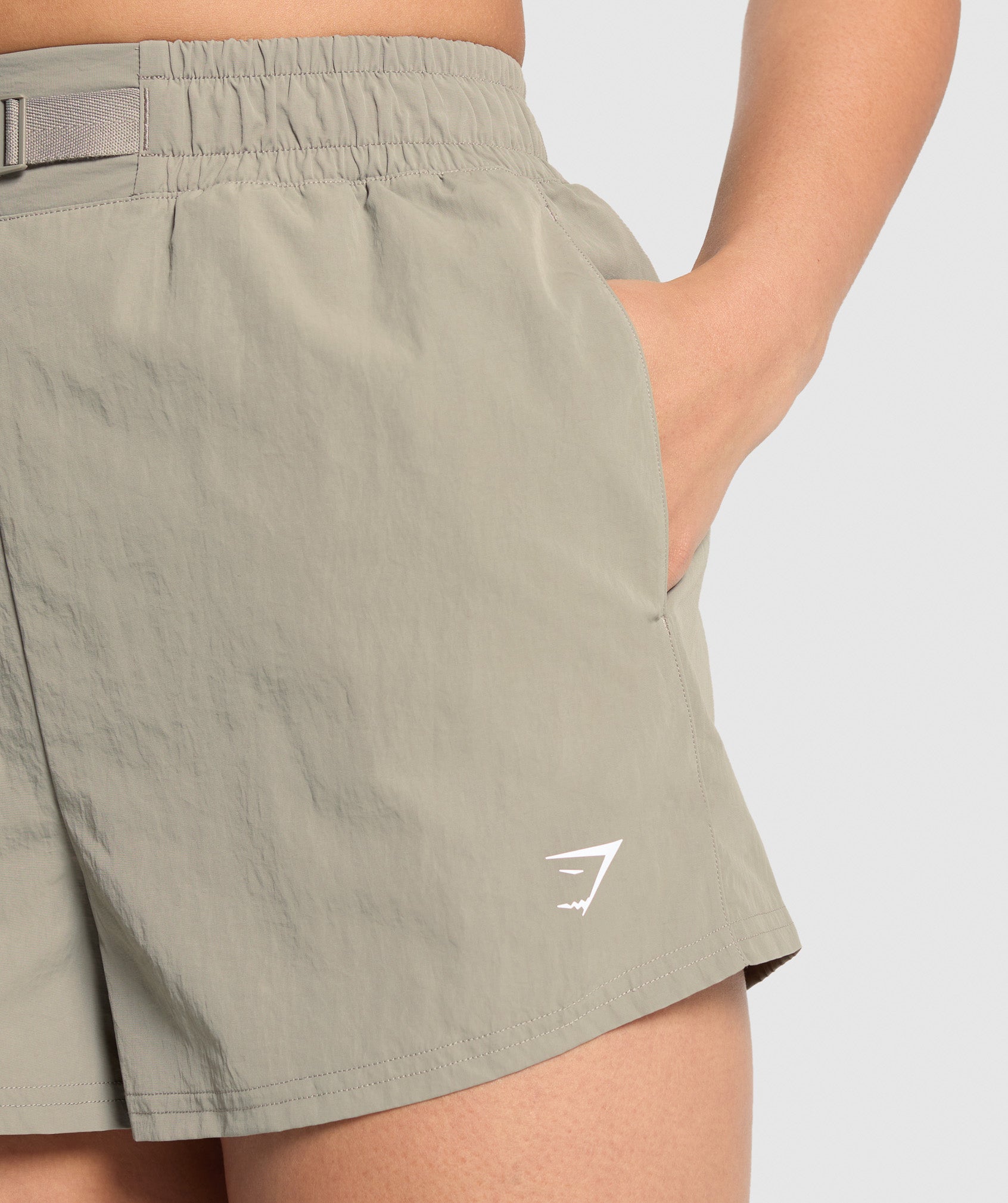 Buckle Waisted Shorts Linen Brown