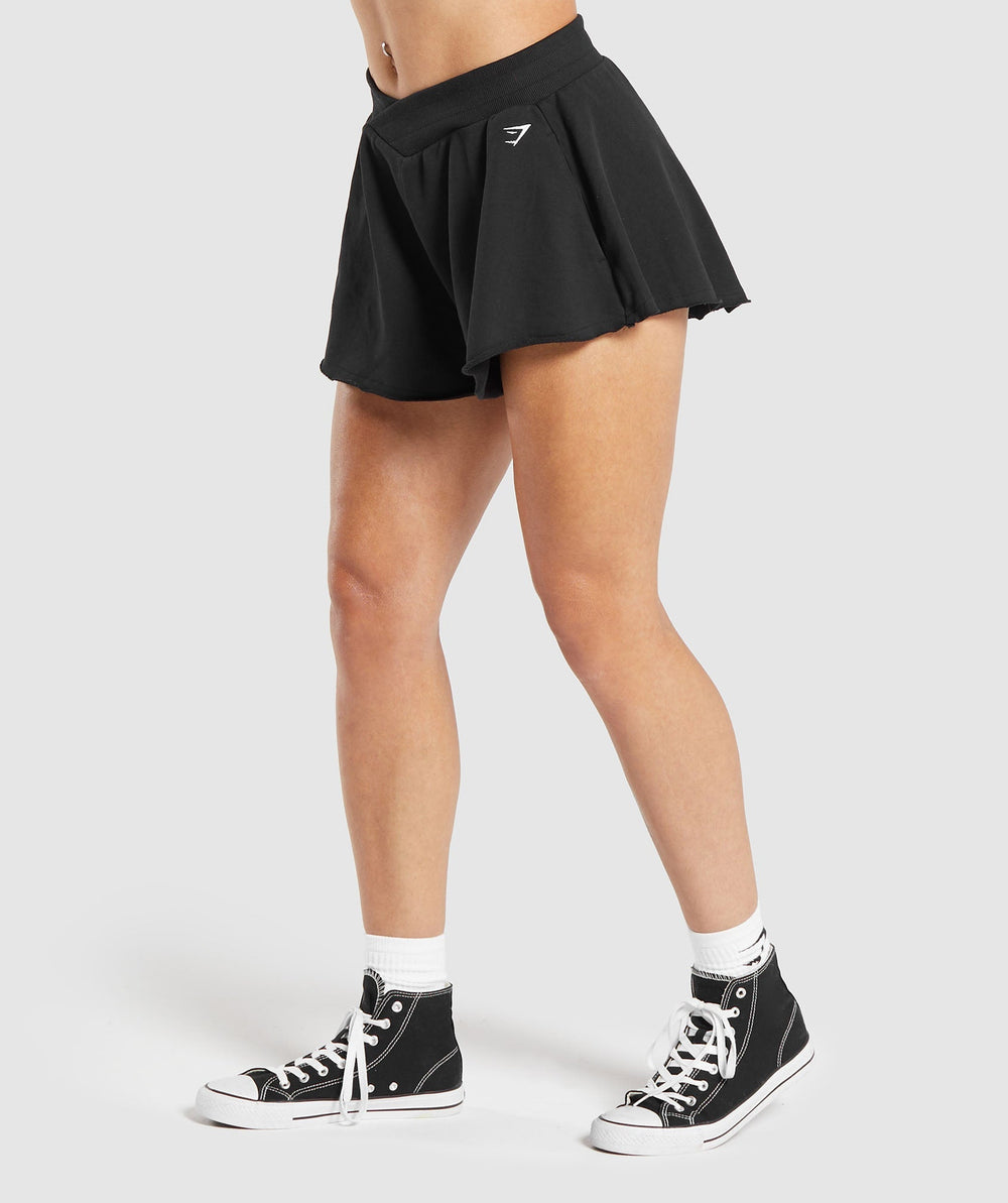 Lifting Crossover Cotton Shorts Black