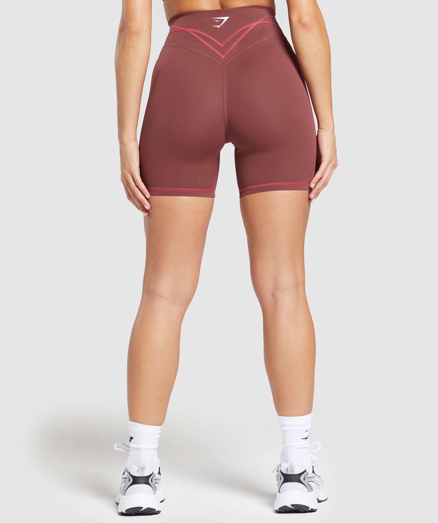 Stitch Feature Shorts Burgundy Brown