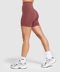 Stitch Feature Shorts Burgundy Brown