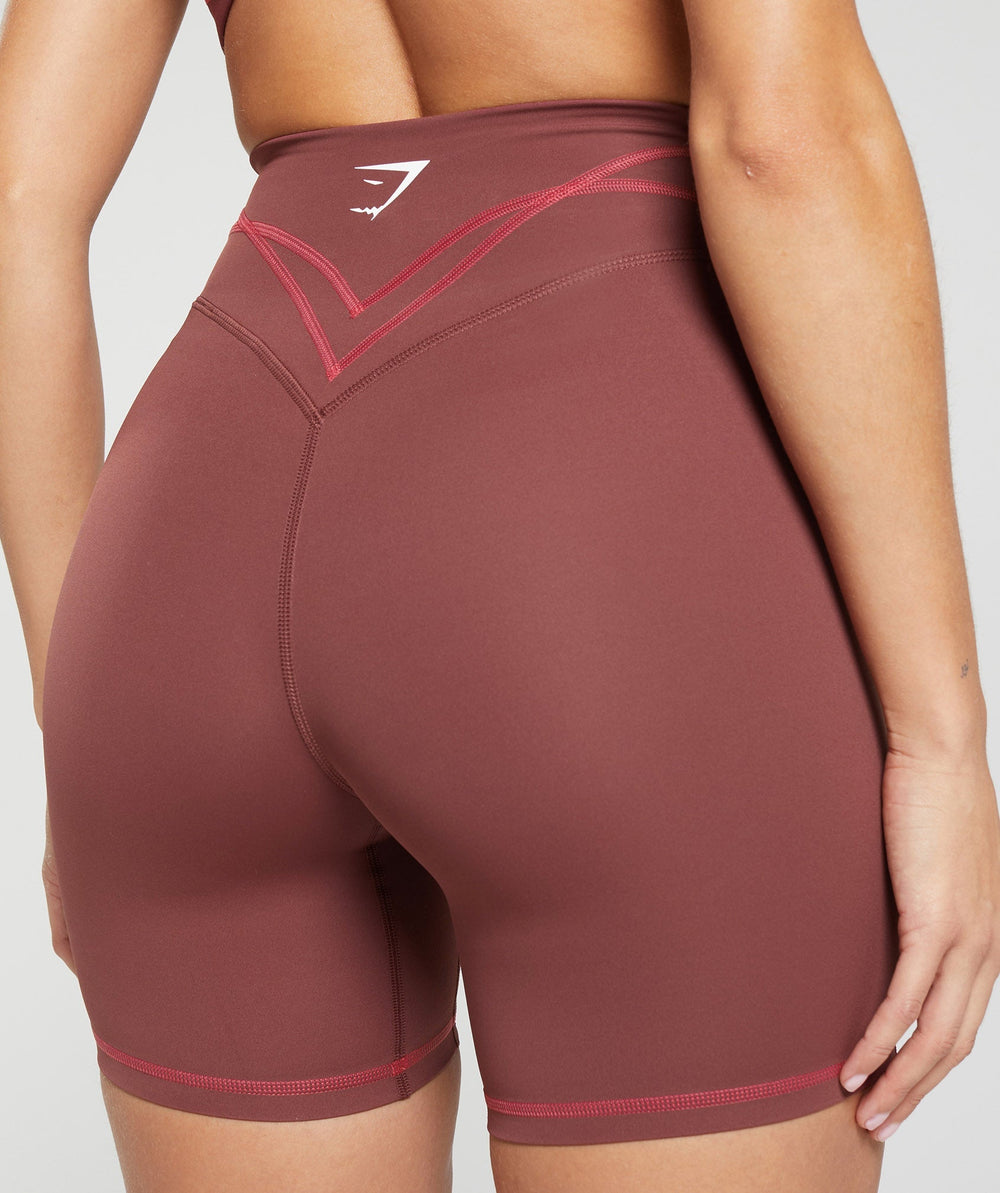 Stitch Feature Shorts Burgundy Brown