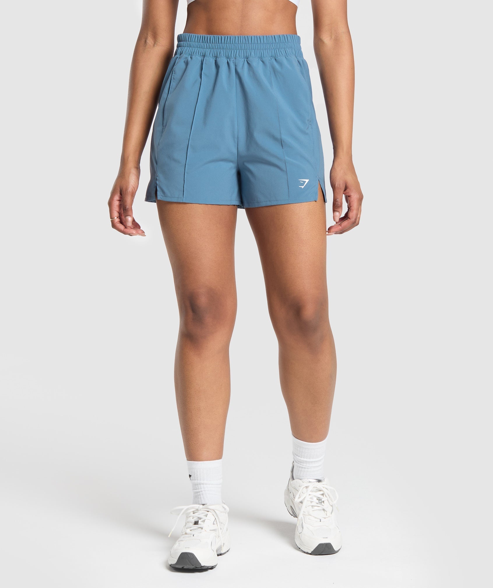 Pintuck Shorts Faded Blue