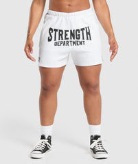 Strength Department Graphic Shorts White