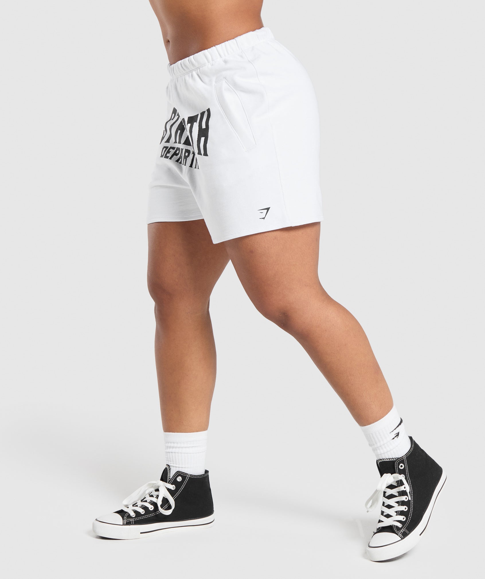 Strength Department Graphic Shorts White