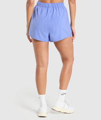 Scallop Hem Shaped Shorts Lift Blue