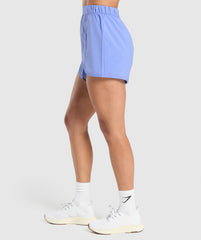 Scallop Hem Shaped Shorts Lift Blue
