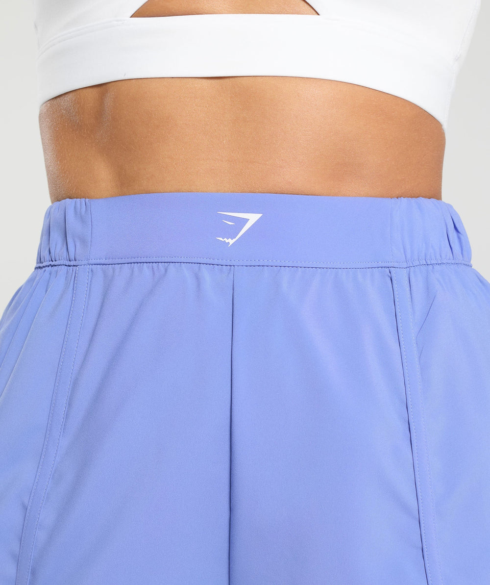 Scallop Hem Shaped Shorts Lift Blue