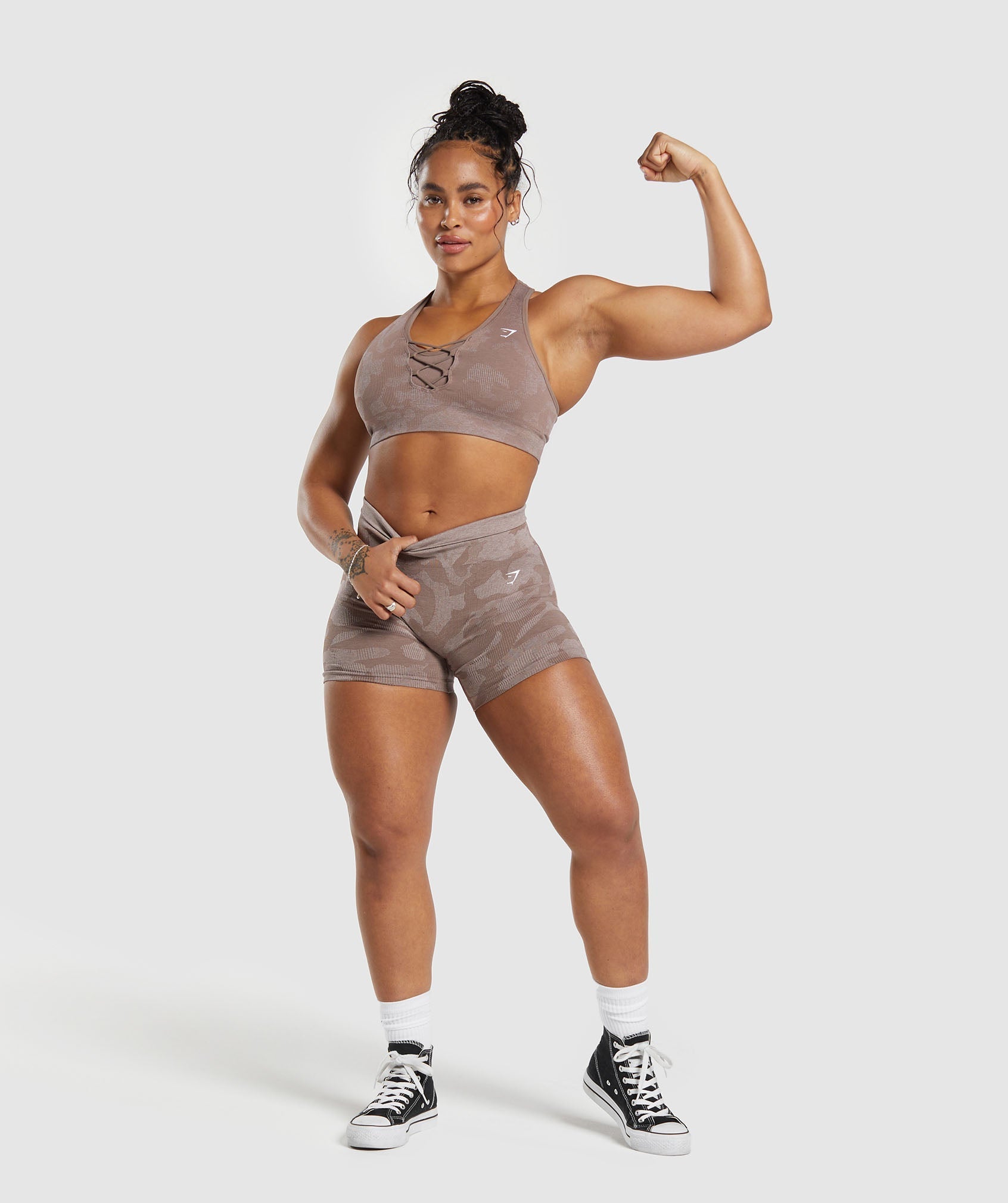 Adapt Camo Seamless Shorts Mocha Mauve/Stone Pink