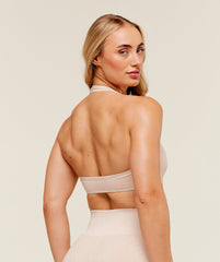 Adapt Fleck x Whitney Halterneck Sports Bra Coconut White